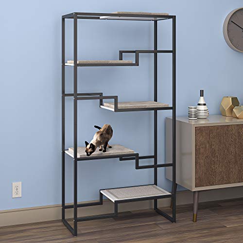 62 Inch Tall Metropolitan Cat Condo (Black Frame)