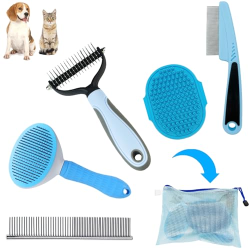 Dog Brush Grooming Kit 5PCS (B-Blue 5 Kits)