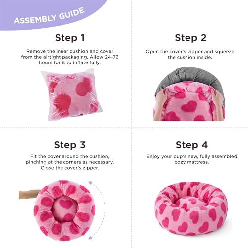 Shown on TV Jacquard Donut Dog Beds Large (36.0"L x 36.0"W x 8.0"Th / Lover Hearts)