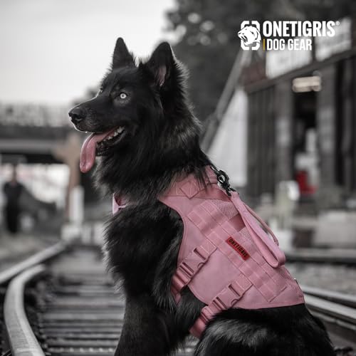Tactical Dog Harness for Small Dog (Pink / M)