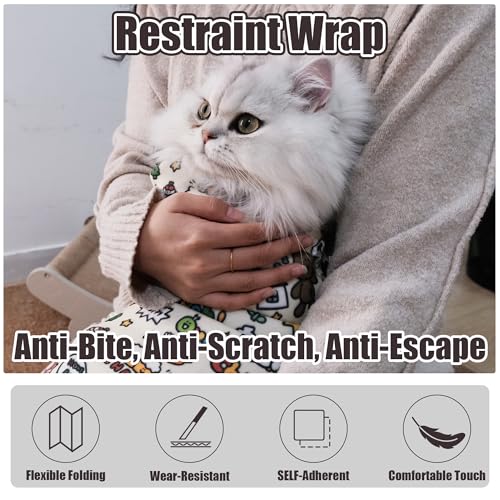 27.6" Cat Grooming Wrap Cat Wrap for Cutting Nails L (L-27.6inch (within 15lbs) / #A1)