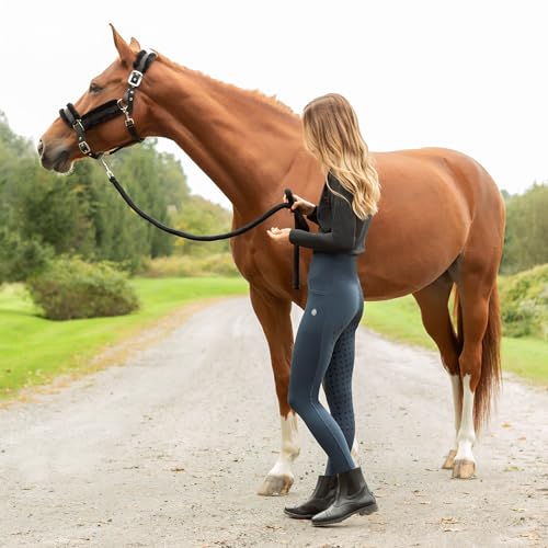 Valkyrie Ultra Fleece Padded Leather Fuse Breakaway Horse Halter (Brown/Ivory White / Horse)
