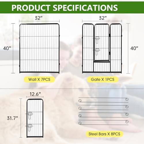 Dog Playpen 40" (8 panels)