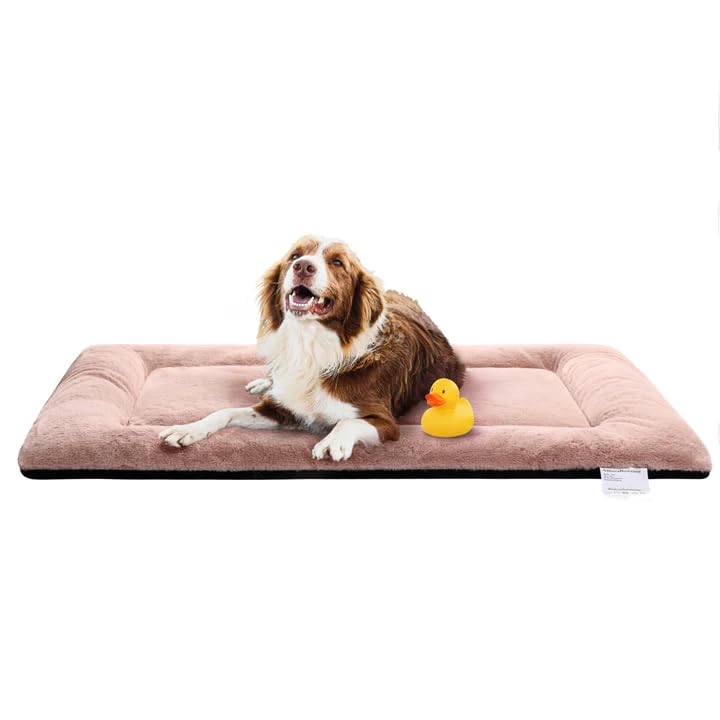 Dog Crate Pad Washable Dog Bed for Crate Large Cozy Mat 48 (48.0"L x 30.0"W x 1.0"Th / pink)