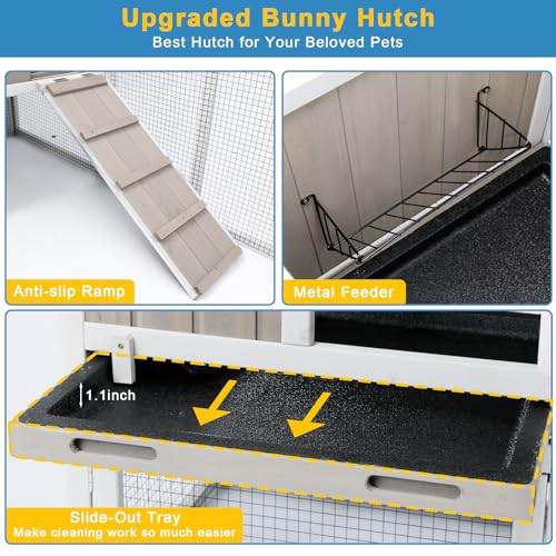 48" L 2 Story Rabbit Hutch (48.0"L x 23.6"W x 36.2"H)
