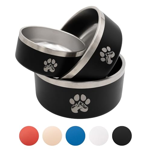 Stainless Steel Dog Bowl (Red / 64oz)