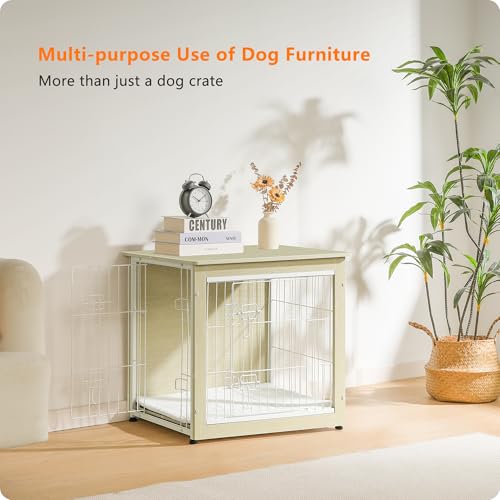 27" Dog Crate Furniture (White Oak / 27.2"L x 20.1"W x 23.6"H)