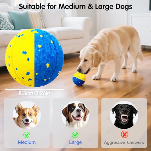 Dog Ball Smart Interactive Dog Toy with Remote Control (Blue+Yellow)