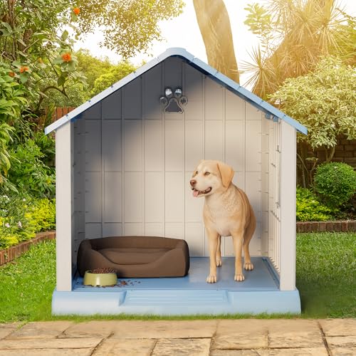 Dog House Outdoor Indoor (Blue / 37.2" L × 40" W × 40" H)