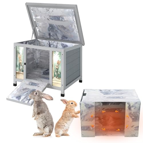 24" Bunny Hutch for Outdoor & Indoor Use (Grey with Warm / Middle)