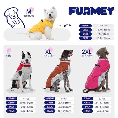Dog Cold Weather Coats Reflective Dog Warm Jacket with Harness (Pink / XXL(chest:35in))