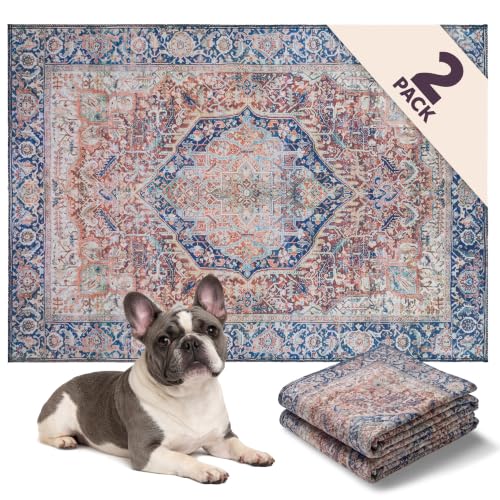 Lovewag Reusable Washable Dog Pee Pads (Rustic Terracotta / 36x48 inches (Pack of 2))