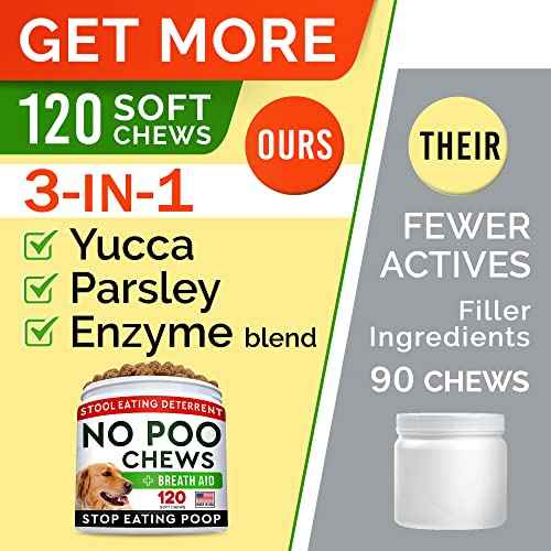 No Poo Chews for Dogs (120Ct No Poo Probiotics Chews)