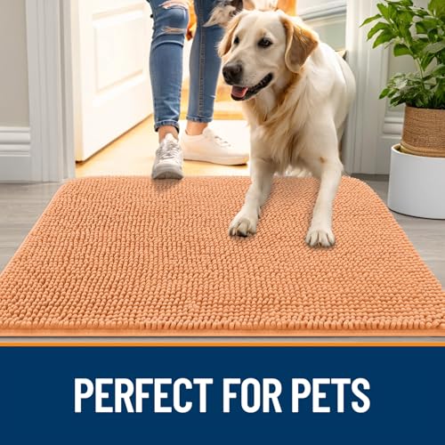 Dog Door Mat for Muddy Paws 40x24 (Orange / 40" X 24")