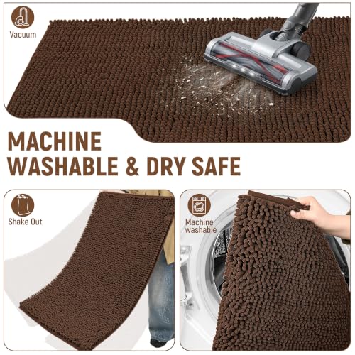 Absorbent Dog Door Mat for Muddy Paws (72"L x 36"W x 1" Th / Brown)