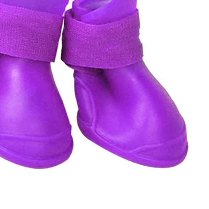 4Pcs Silicone Dog Boots (S / Purple)