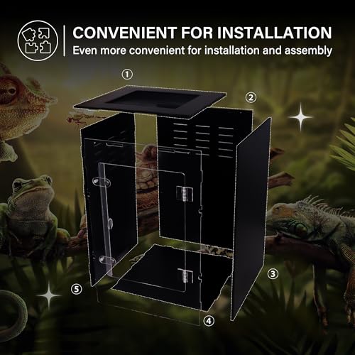 12x12x18 PVC Reptile Terrarium for Crested Gecko and Small Pets (12"12"18")