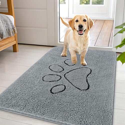 Dog Door Mat for Muddy Paws 44x32 (Grey / 44" X 32")