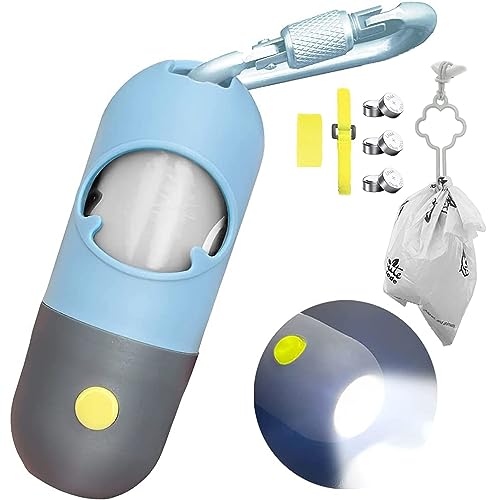 Dog Poop Bag Dispenser with Built (Blue / 1 Count (Pack of 1))