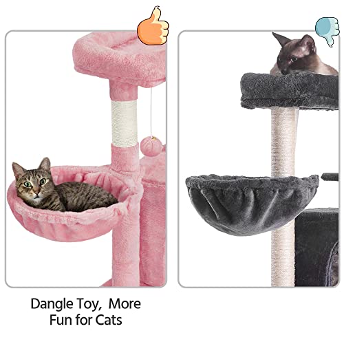 42in Cat Tree Tower for Indoor Cats (Pink)
