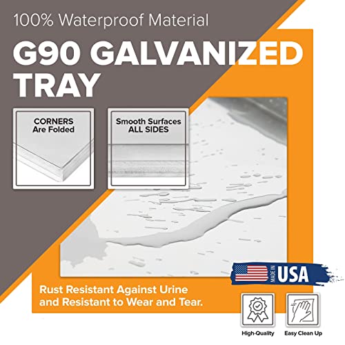 Metal Dog Crate & Kennel Replacement Tray (Galvanized / 34.65" x 22.17")