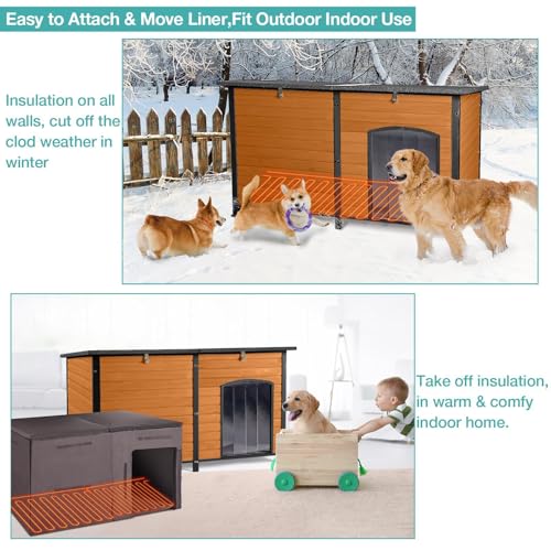 59" Extra Large Outdoor Dog House with Insulated Liner