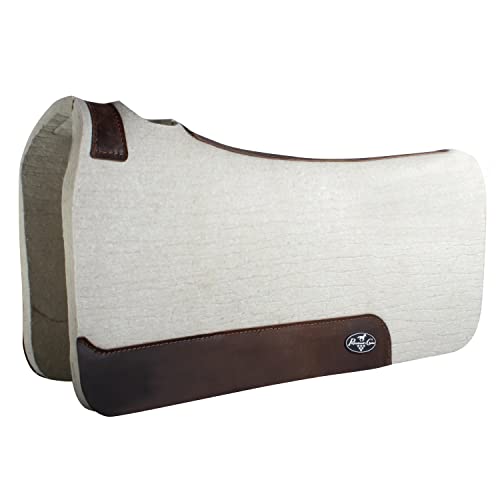 100% Steam Pressed Wool Felt Western Saddle Pad (28" x 30" x 1" / Tan)