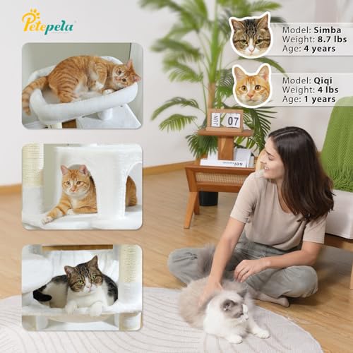 32" Small Cat Tree for Kittens & Small Cats (White / 46 Inches)