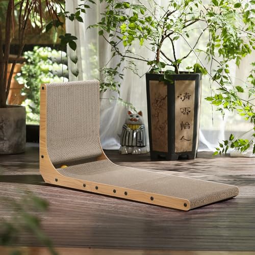 Cat Scratcher for Indoor Cats (1 Pack 32.7 in Wood Color)