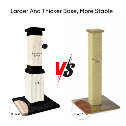Cat Scratching Post for Indoor Cats (Black and White)
