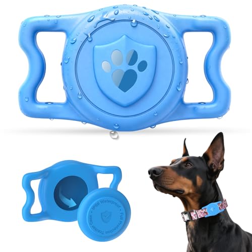 IP68 Waterproof AirTag Holder for Dog Collar (Blue)
