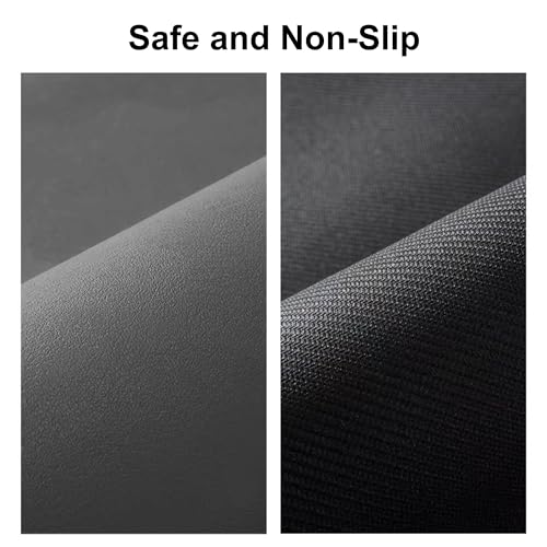 Cat Food Mat for Pet Dog Feeting Mats (Dark Gray & Multiple cat heads Logo / 18.1"L x 11.8"W)