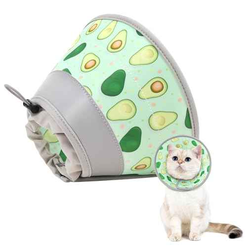 Cat Cone Collar Soft to Stop Licking (Avocado Green / L)