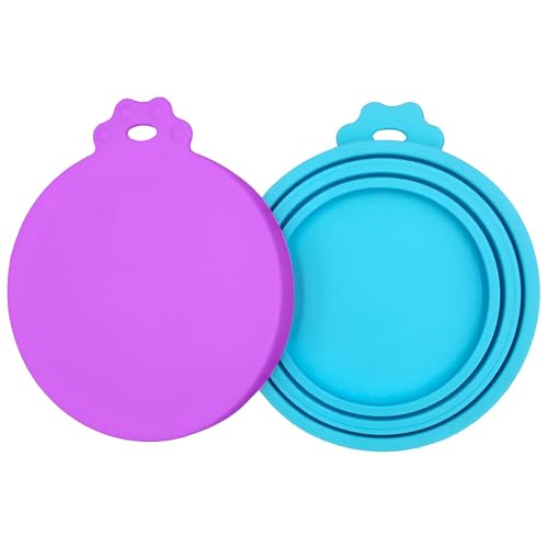 2 Pack Pet Food Can Covers (Blue/Purple)