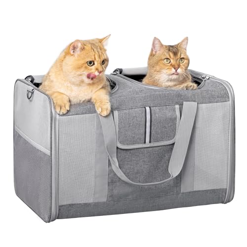 Large Cat Carrier for 2 Cats (Grey(Large))