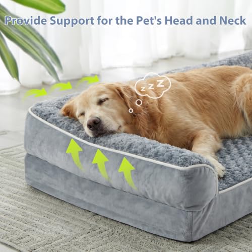 Orthopedic Washable Dog Bed (Gray / 48.0"l x 35.0"w x 7.5"th)