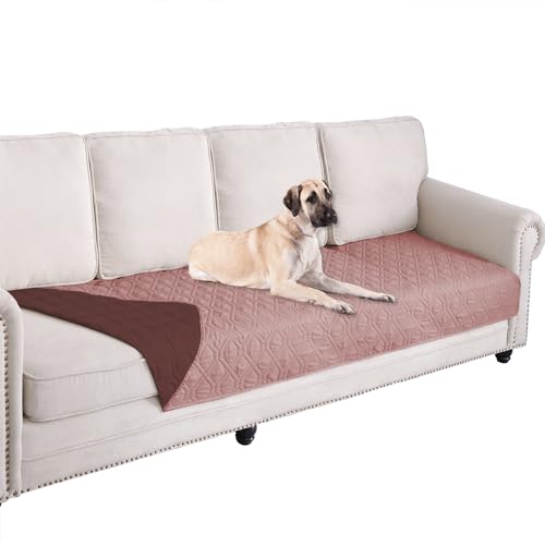 Waterproof Dog Bed Cover Pet Blanket for Furniture Bed Couch Sofa Reversible (30x90 Inch (Pack of 1) / Pink+burgundy)