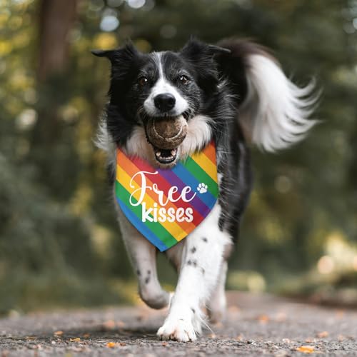 Free Kisses Pride Dog Bandana (Q)
