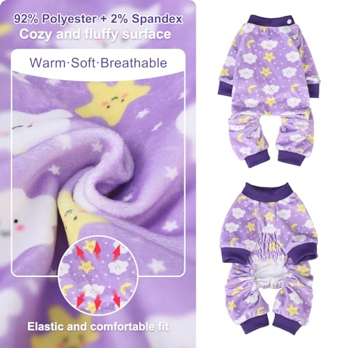 Dog Pajamas Soft Stretchy Fleece Puppy Sweater for XX (Purple(pack of 1) / XX-Large)