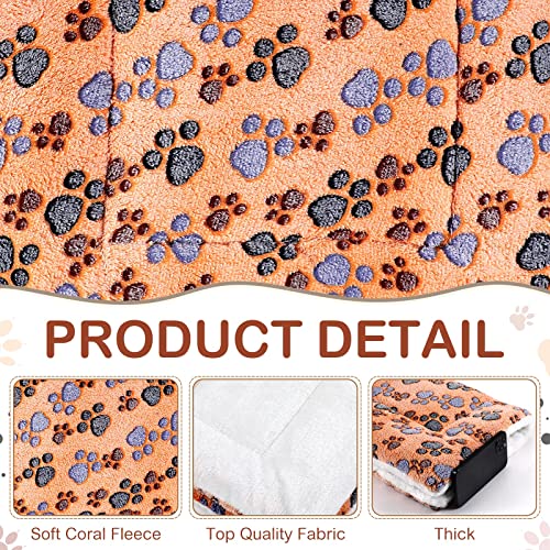 4 Pack Soft Pet Bed Mat Small Dog Crate Fleece (21 x 14 Inches / Vivid Color)