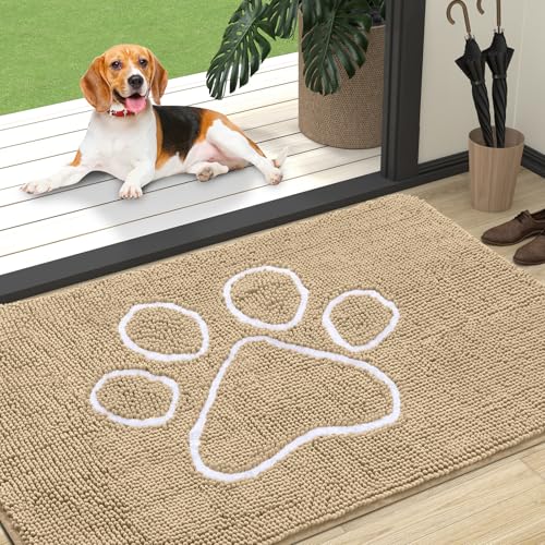 Dog Door Mat for Muddy Paws 47x32 (Beige / 47" X 32")