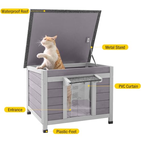 Cat House Waterproof Feral Kitty Shelter Outdoor Indoor Kitty shelter for Cats and Other Small Animals