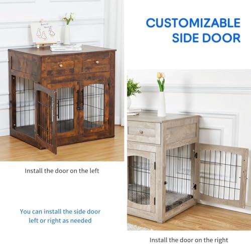 Dog Crate Furniture for Large Dogs (Grey / L:39.4"L*23.6"W*40"H)