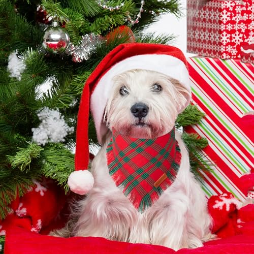 Christmas Dog Bandanas with Tassels (Small / Christmas-2)