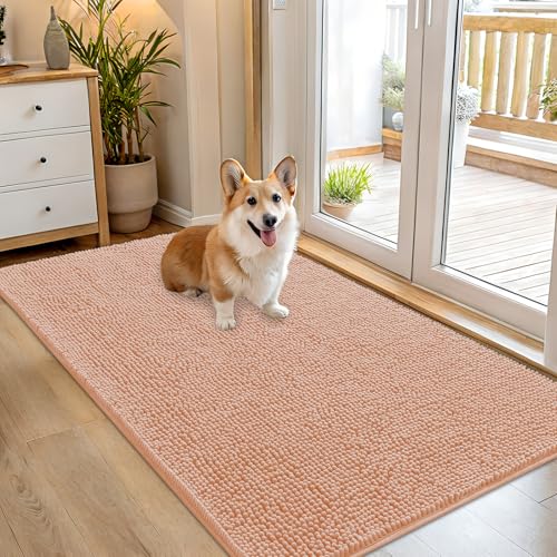 Dog Door Mat for Muddy Paws 54x32 (Peach / 54" X 32")