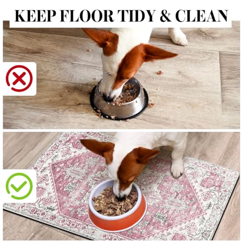 Dog Food Mats for Floors (Pink / Xl(24"×32"))