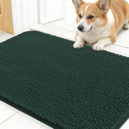 Dog Door Mat for Muddy Paws 24x16 (Blackish Green / 24" X 16")