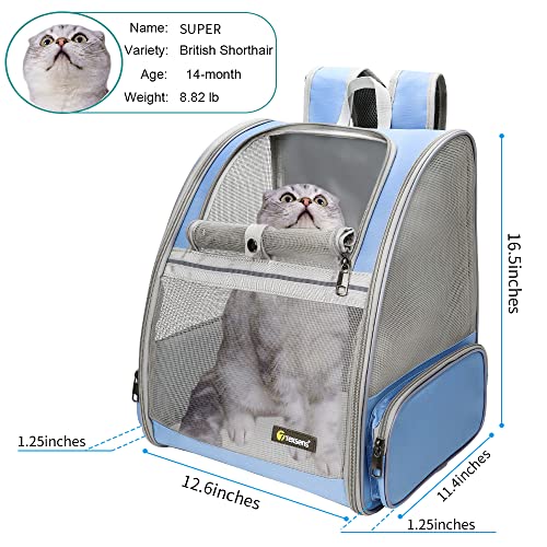 Innovative Traveler Bubble Backpack Pet Carriers for Cats and Dogs (Blue)