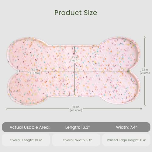 Dog Food Mat Anti (19.4" x 9.8" / Donut Pink)
