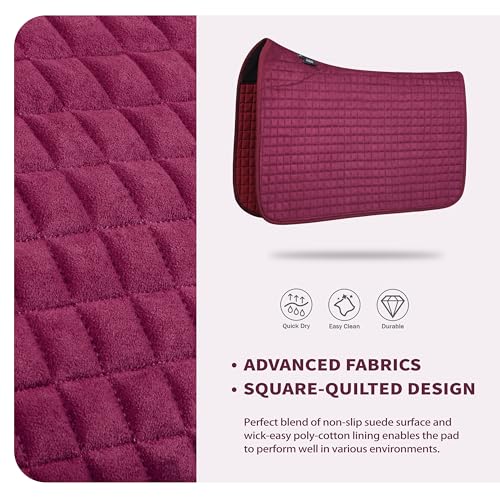 All Purpose Square Quilted Western Saddle Pad (Burgundy)